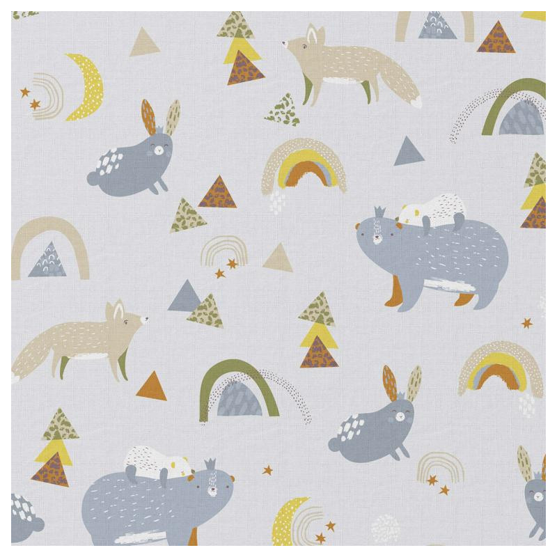 Printed Cotton YUTAPI Glacier / Muted Multicolored